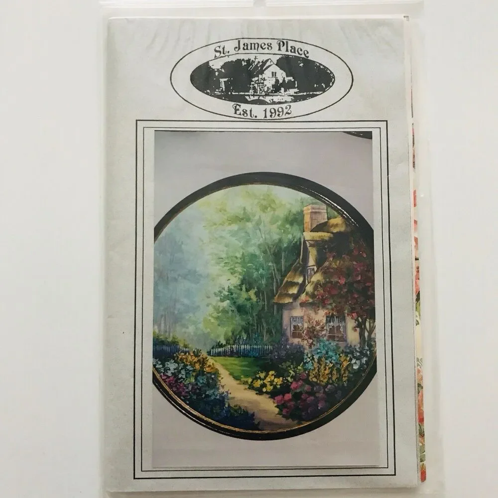 Rare St. James Place CHADWICK LANE Wood Painting Craft Pattern Cottage Home